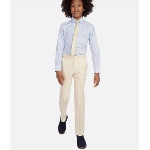 Tommy Hilfiger Boys Oxford Dress Pants Trousers 100% Cotton Oxford Yellow Sz 14